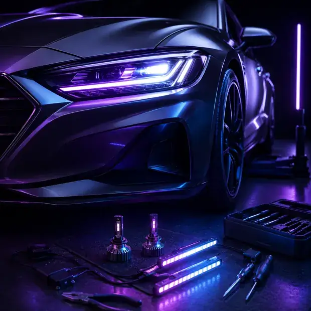 Cars LED lights installation